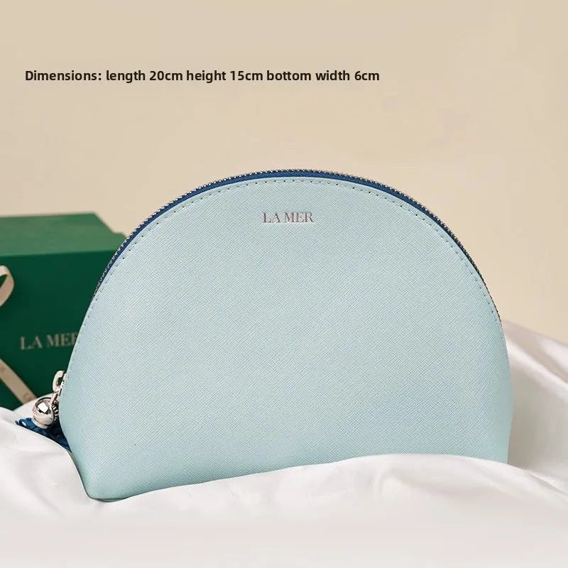 Bolsa de viaje portátil, bolso de mano, bolsa de almacenamiento de lápiz labial LA MER, azul marino, textura luminosa misteriosa,