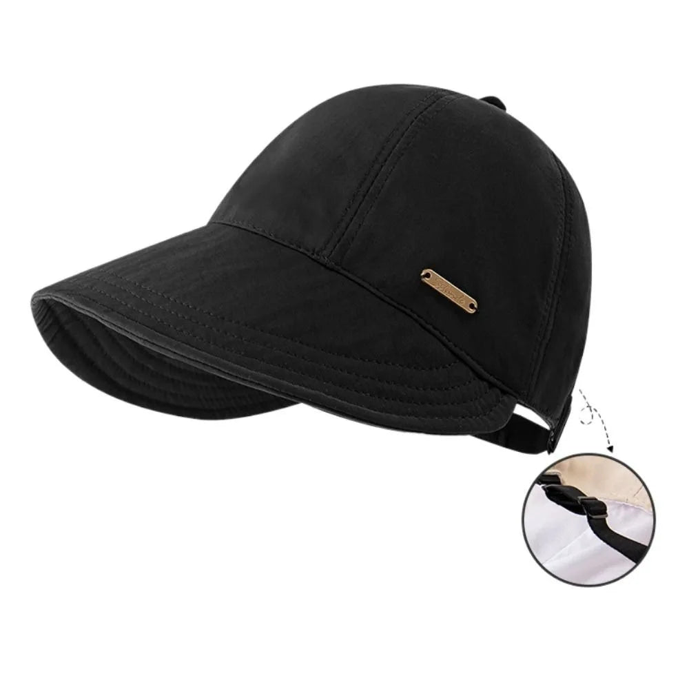 Sombrero de sol plegable de ala ancha Gorras ajustables con cordón para hombres y mujeres Sombreros de playa de verano Viseras de secado rápido Gorra de pescadora