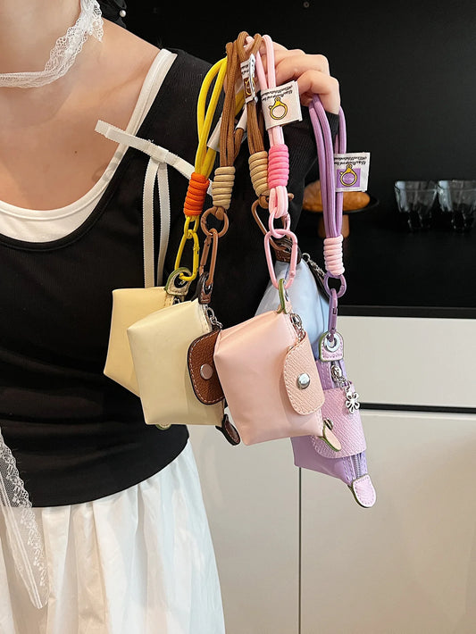 Bolso Monedero Mini de Moda Exquisito de Venta Caliente, Color Sólido Simple, Estilo Coreano, Bolsa de Maquillaje de Almacenamiento para Mujeres,
