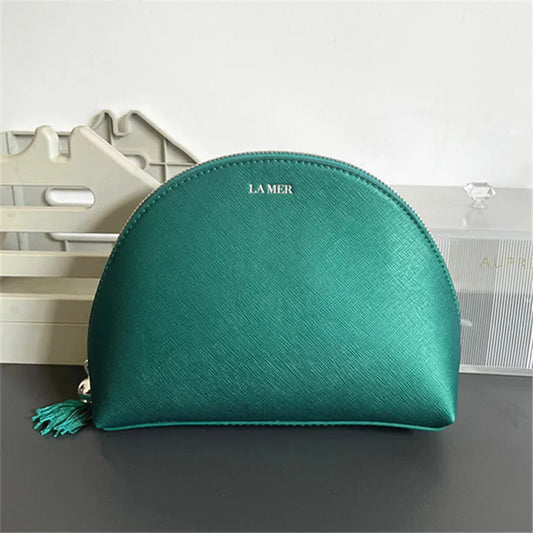 Bolsa de viaje portátil, bolso de mano, bolsa de almacenamiento de lápiz labial LA MER, azul marino, textura luminosa misteriosa,
