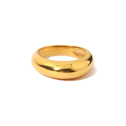 Anillo Uworld de acero inoxidable 316L chapado en oro PVD de 18K para dedo, joyería llamativa, con concha, perla de agua dulce y circonia