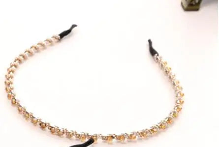 Fashion Women Hair Hoop Ladies Crystal Rhinestone Pearl Hairband Headband Head Piece Hair Band Accessories