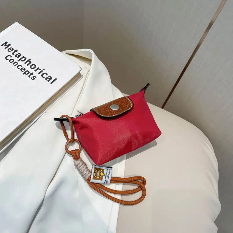 Bolso Monedero Mini de Moda Exquisito de Venta Caliente, Color Sólido Simple, Estilo Coreano, Bolsa de Maquillaje de Almacenamiento para Mujeres,