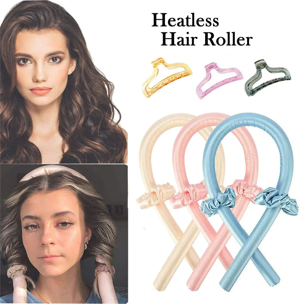 Diadema Rizador Sin Calor Varilla Sin Calor Rizos de Seda Cinta Rulos para el Cabello para Dormir Diadema Suave Rizadores Perezosos Herramientas de Estilizado del Cabello