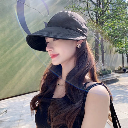 Sombrero de sol plegable de ala ancha Gorras ajustables con cordón para hombres y mujeres Sombreros de playa de verano Viseras de secado rápido Gorra de pescadora