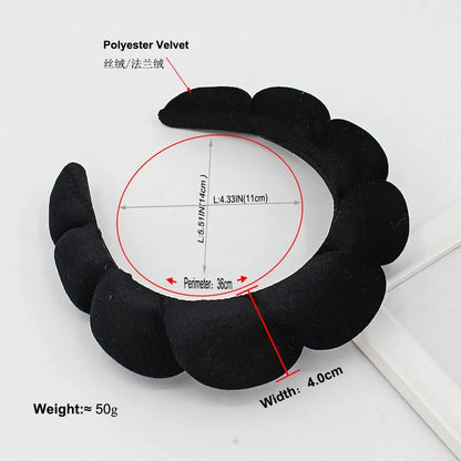 Sponge Spa Headband Velvet Washing Face Wide Padded Headband Skin Care Makeup Removal Shower for Women Girls Hair Accessories