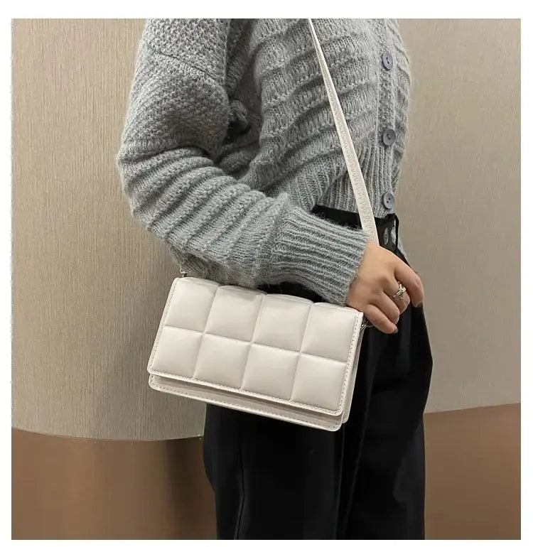 Bolso de Hombro para Mujer de Marca de Moda, Pequeño, de Cuero PU, Bandolera Femenina, Tendencia Clásica, Bolso de Mano para Mujer