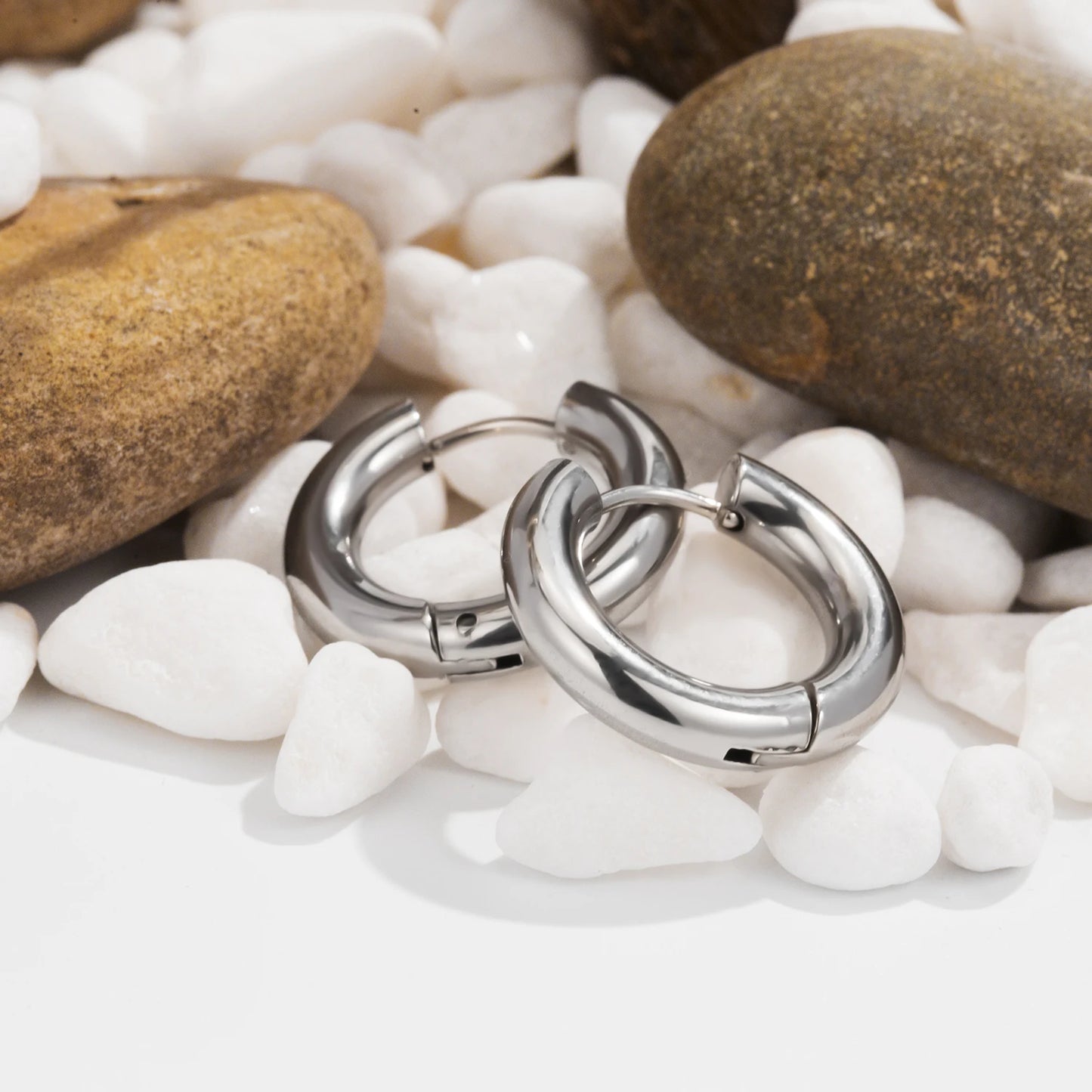 Pendientes de Aro Clásicos, Joyería de Acero Inoxidable a la Moda y Versátil