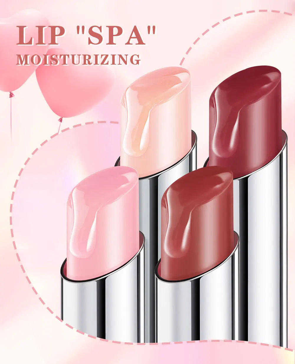 Bálsamo labial de cambio de color de gelatina con cambio de temperatura, hidratante, difícil de desvanecer, lindo lápiz labial color rosa, cuidado de los labios, 1 pieza