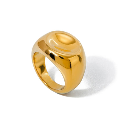 Anillo Uworld de acero inoxidable 316L chapado en oro PVD de 18K para dedo, joyería llamativa, con concha, perla de agua dulce y circonia