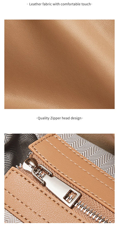 FOXER 2026 New Women's Bucket Bag Split Leather Large Capacity Tote Bag Female Crossbody Bag Commuter Shoulder Bag