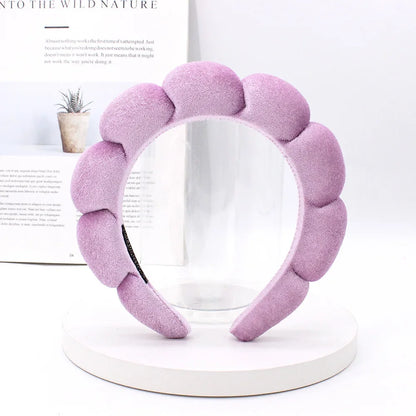 Sponge Spa Headband Velvet Washing Face Wide Padded Headband Skin Care Makeup Removal Shower for Women Girls Hair Accessories