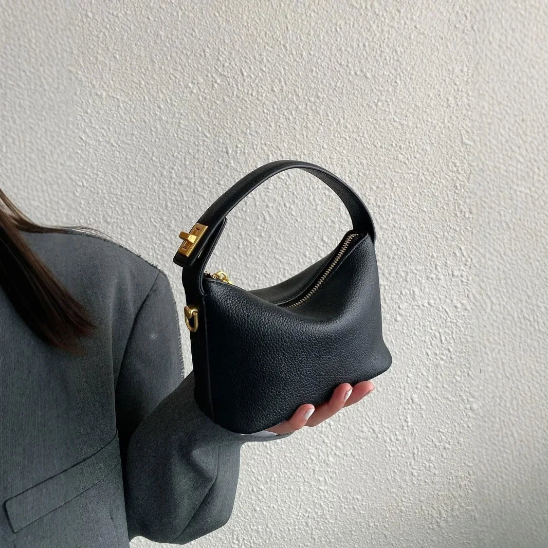 Bolso sencillo y retro, bolso bandolero, bolso pequeño cuadrado de cuero suave