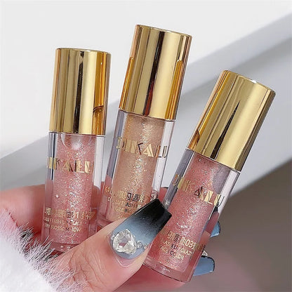 Brillo de Labios con Purpurina Diamante a Prueba de Agua 5 Colores Brillo de Labios Líquido con Purpurina Centelleante Brillo de Labios con Perla Diamante Maquillaje de Labios Sexy
