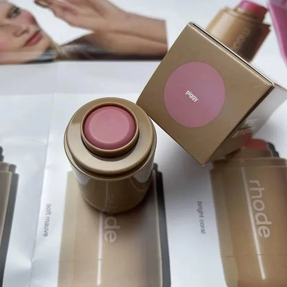 RHODE Barra de Rubor de Bolsillo Brillo Labial y Barra Hidratante para Mejillas Polvo Rouge Natural Rubor Crema Labial Mejillas Color Fácil de Aplicar
