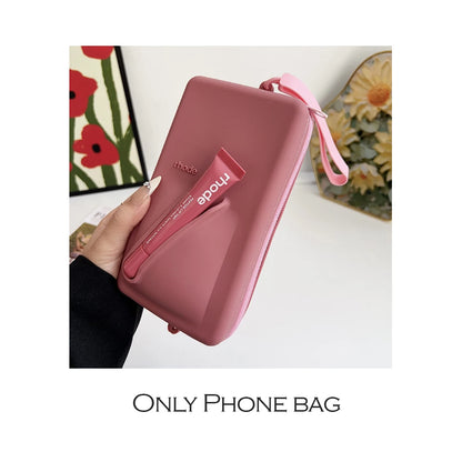 Juego de Bolsas de Silicona para Teléfono + Bolsa de Cosméticos Correa Larga Ajustable Bolsas de Mujer a la Moda