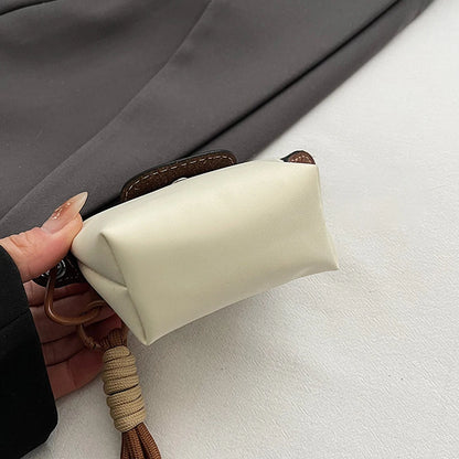Bolso Monedero Mini de Moda Exquisito de Venta Caliente, Color Sólido Simple, Estilo Coreano, Bolsa de Maquillaje de Almacenamiento para Mujeres,