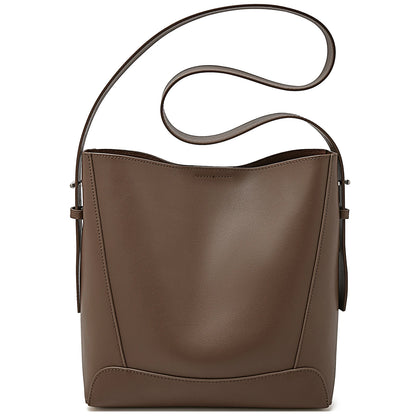 FOXER 2026 New Women's Bucket Bag Split Leather Large Capacity Tote Bag Female Crossbody Bag Commuter Shoulder Bag