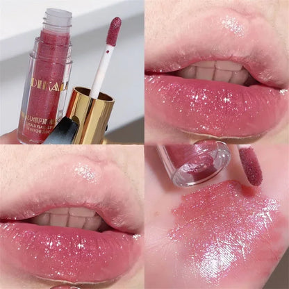 Brillo de Labios con Purpurina Diamante a Prueba de Agua 5 Colores Brillo de Labios Líquido con Purpurina Centelleante Brillo de Labios con Perla Diamante Maquillaje de Labios Sexy