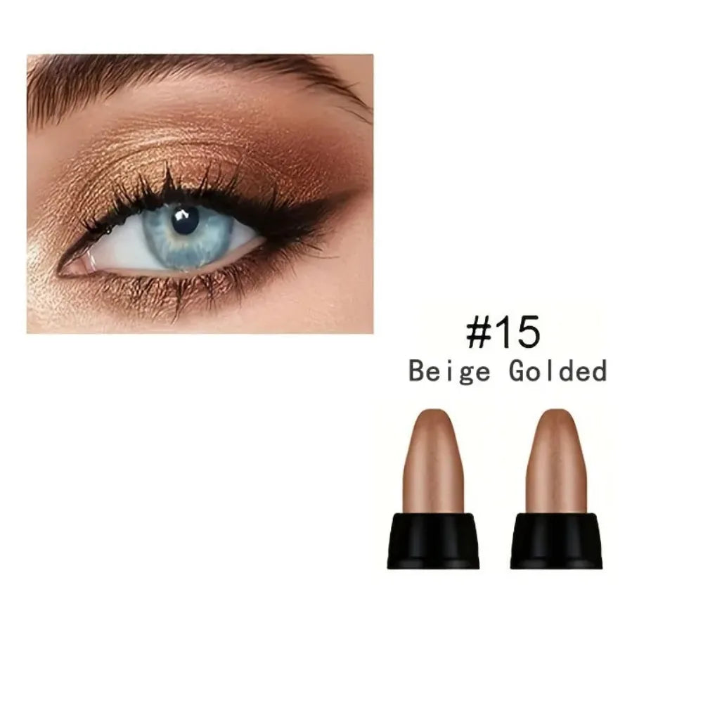 16 colores de delineadores metálicos en lápiz, con colores brillantes, maquillaje resistente al agua y de larga duración para los ojos