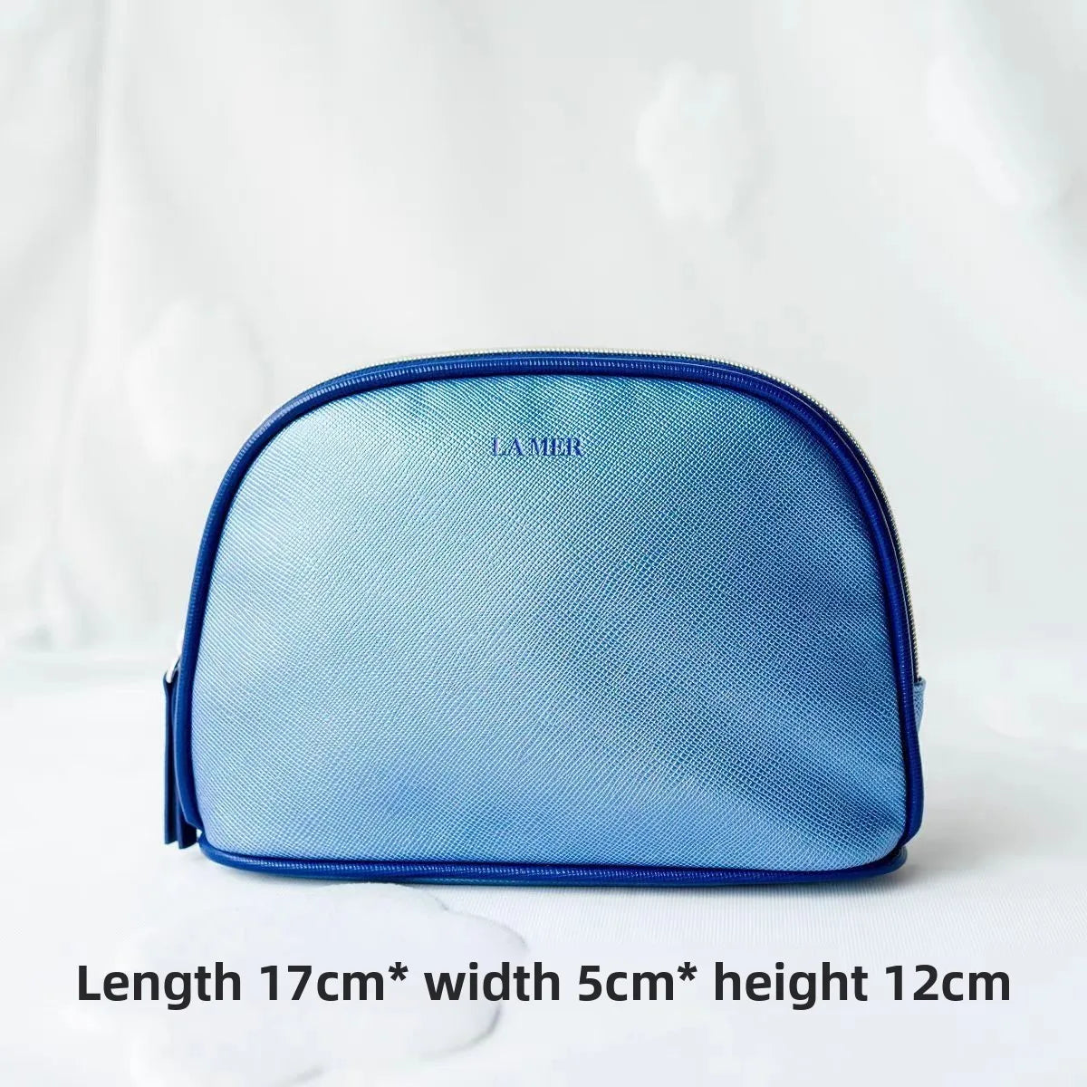 Bolsa de viaje portátil azul marino, una bolsa de mano de material PU de color puro, bolsa de almacenamiento fácil de llevar para artículos personales