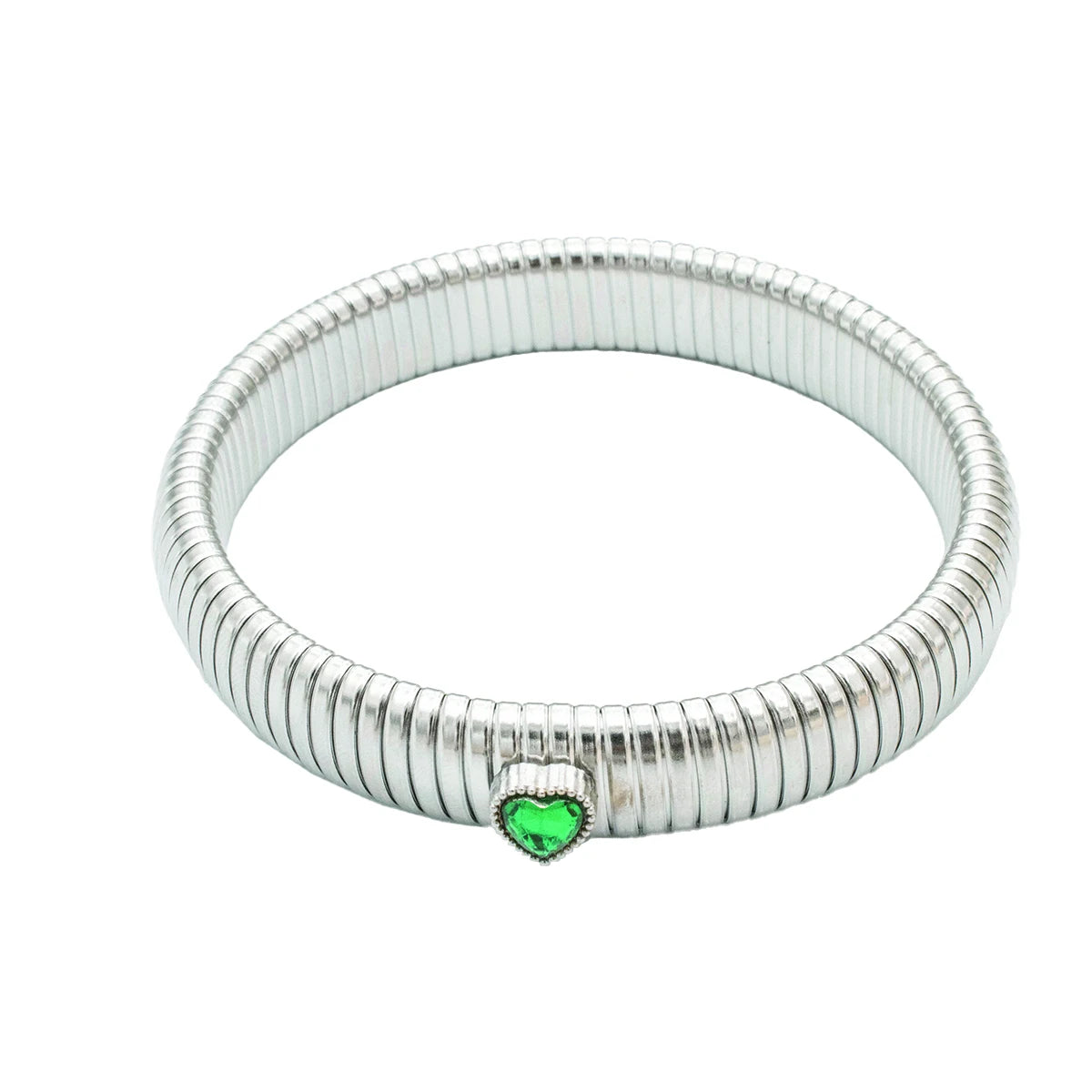 Pulsera de Metal Pulido Grueso con Elasticidad Retro de Acero Inoxidable Impermeable, Bañada en Oro de 18K