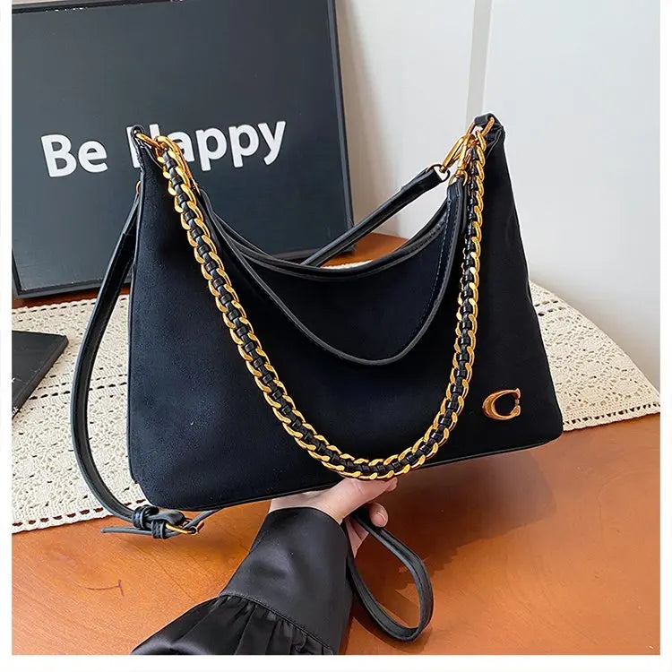 Bolso bandolero para mujer Ele, retro, mate, con cadena, versátil, para uso diario, para una sola persona