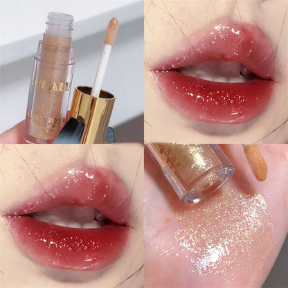 Brillo de Labios con Purpurina Diamante a Prueba de Agua 5 Colores Brillo de Labios Líquido con Purpurina Centelleante Brillo de Labios con Perla Diamante Maquillaje de Labios Sexy