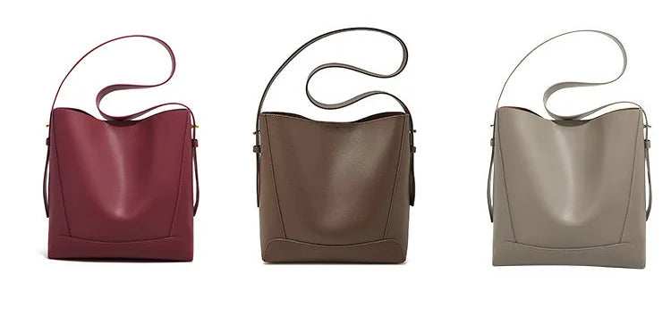 FOXER 2026 New Women's Bucket Bag Split Leather Large Capacity Tote Bag Female Crossbody Bag Commuter Shoulder Bag
