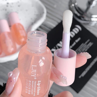 Aceite Labial de Cristal de Fruta Hidratante Brillo Labial Transparente de Vidrio Voluminizador Suero Labial Transparente Cuidado de Labios Maquillaje Cosméticos