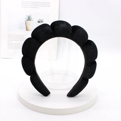 Sponge Spa Headband Velvet Washing Face Wide Padded Headband Skin Care Makeup Removal Shower for Women Girls Hair Accessories