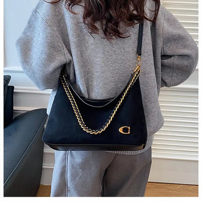 Bolso bandolero para mujer Ele, retro, mate, con cadena, versátil, para uso diario, para una sola persona
