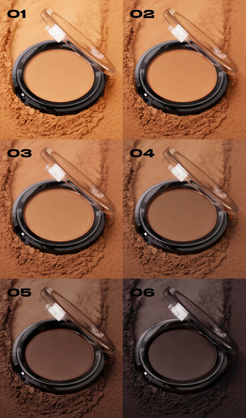 Polvo Bronceador Mate Sedoso para Fijar Maquillaje, Contorno Facial, Larga Duración, Corrector 3D, Paleta de Sombras para Contorno Profundo de Nariz