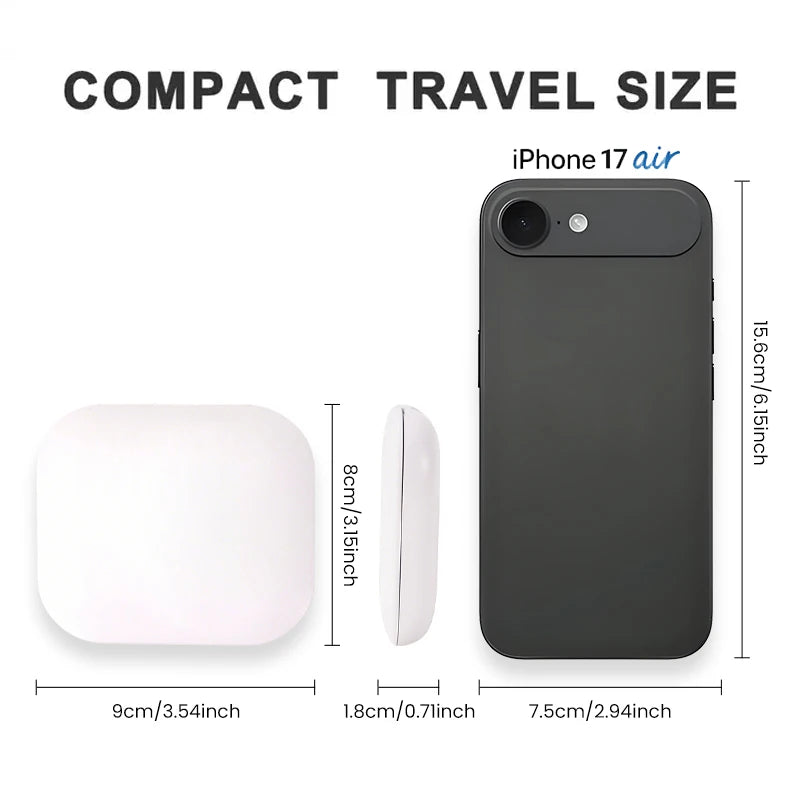 Espejo compacto con luces, aumento 1X/2X, plegable portátil de mano, pequeño espejo de bolsillo LED para maquillaje de viaje, para regalo, bolso