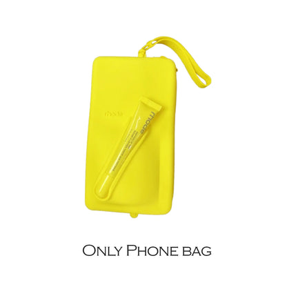 Juego de Bolsas de Silicona para Teléfono + Bolsa de Cosméticos Correa Larga Ajustable Bolsas de Mujer a la Moda