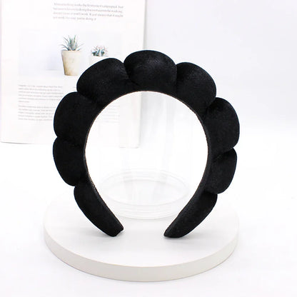 Sponge Spa Headband Velvet Washing Face Wide Padded Headband Skin Care Makeup Removal Shower for Women Girls Hair Accessories
