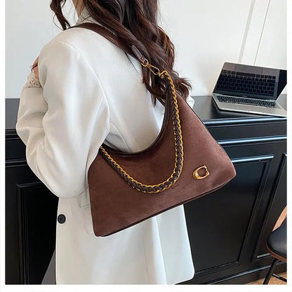 Bolso bandolero para mujer Ele, retro, mate, con cadena, versátil, para uso diario, para una sola persona
