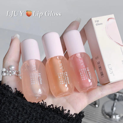 Aceite Labial de Cristal de Fruta Hidratante Brillo Labial Transparente de Vidrio Voluminizador Suero Labial Transparente Cuidado de Labios Maquillaje Cosméticos