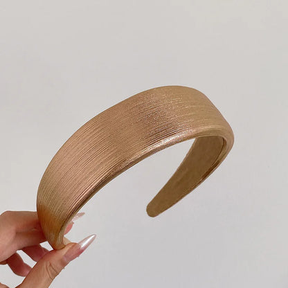 Korean Style Wide Leather Hairbands Shiny Gold Silver Pu Headbands Fashion Plain Sponge Hair Hoop Women Hair Clip Retro Headwear