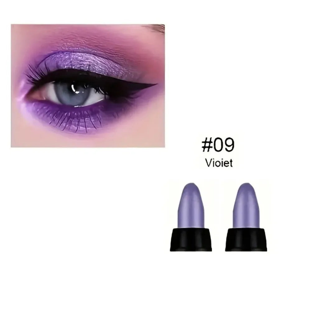 16 colores de delineadores metálicos en lápiz, con colores brillantes, maquillaje resistente al agua y de larga duración para los ojos