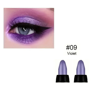 16 colores de delineadores metálicos en lápiz, con colores brillantes, maquillaje resistente al agua y de larga duración para los ojos
