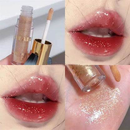 Brillo de Labios con Purpurina Diamante a Prueba de Agua 5 Colores Brillo de Labios Líquido con Purpurina Centelleante Brillo de Labios con Perla Diamante Maquillaje de Labios Sexy