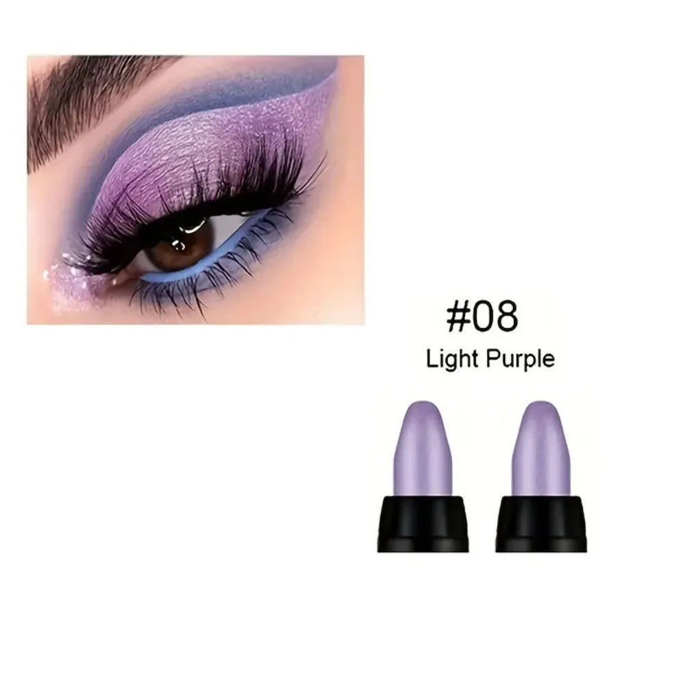 16 colores de delineadores metálicos en lápiz, con colores brillantes, maquillaje resistente al agua y de larga duración para los ojos