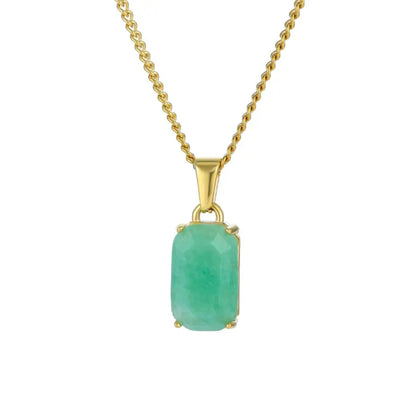 Gold Plated Natural Obsidian Stone Pendant Hiphop Stainless Steel Gemstone Onyx Stone Necklace Jewelry For Men