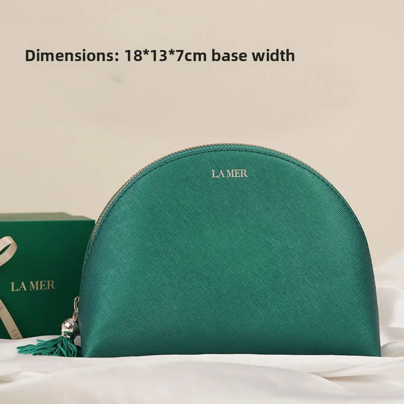 Bolsa de viaje portátil, bolso de mano, bolsa de almacenamiento de lápiz labial LA MER, azul marino, textura luminosa misteriosa,