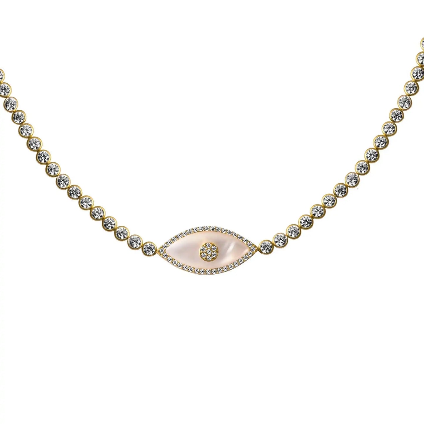 Collar Ojo del Diablo de Acero Inoxidable para Mujer, Choker Vintage con Cristal de Ojo Maligno, Joyería Chapada en Oro