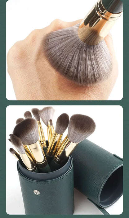 14 piezas de brochas de maquillaje suaves y esponjosas, herramientas cosméticas, polvo, sombra de ojos, base, rubor, para difuminar, brocha de belleza para maquillaje