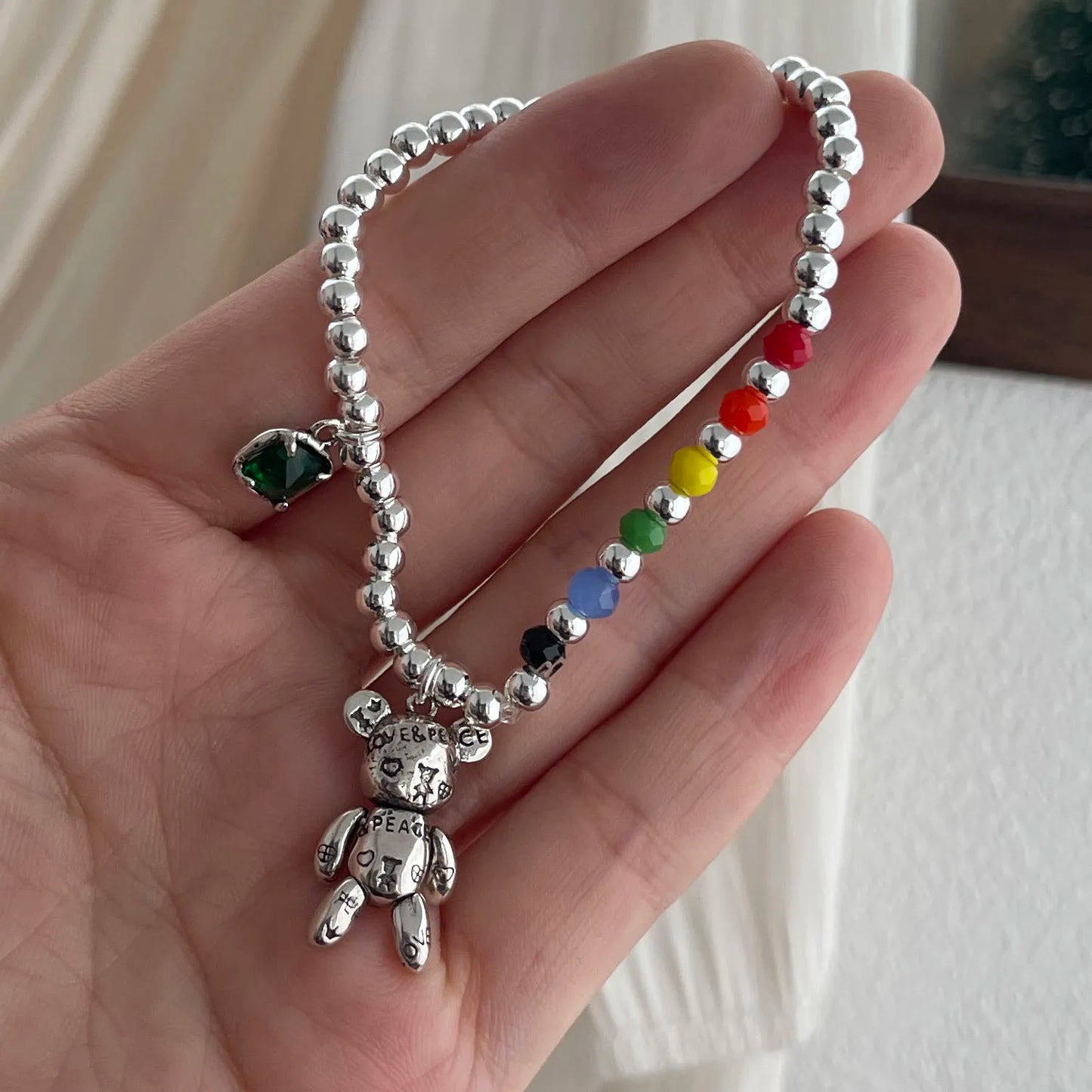925 Sterling Silver Bracelets for Women Men Accessories Trend Vintage Beads Chain Pendant Party Jewelry Gift