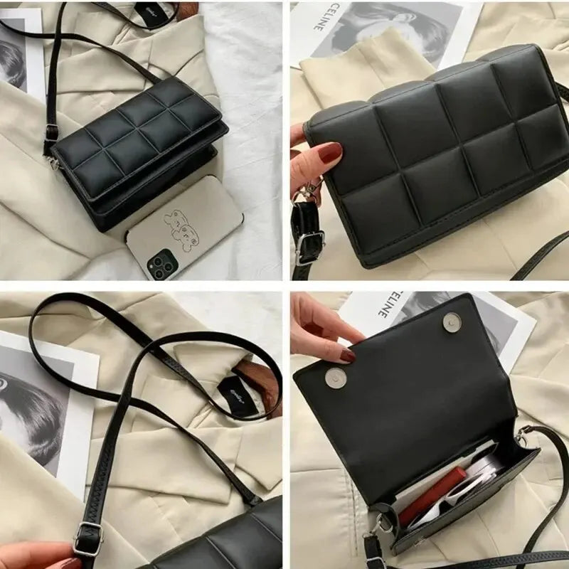 Bolso de Hombro para Mujer de Marca de Moda, Pequeño, de Cuero PU, Bandolera Femenina, Tendencia Clásica, Bolso de Mano para Mujer