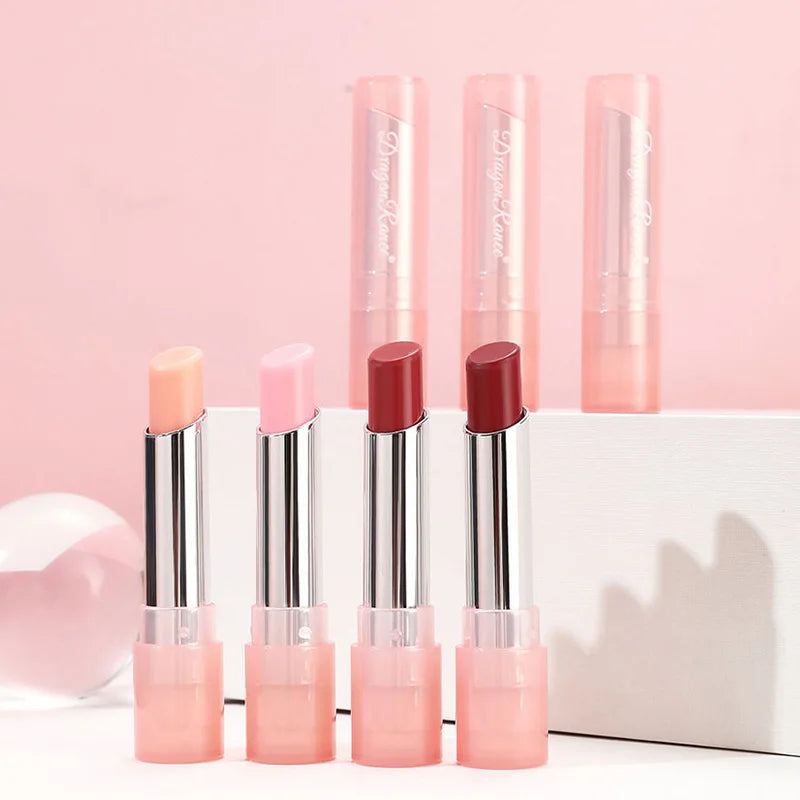 Bálsamo labial de cambio de color de gelatina con cambio de temperatura, hidratante, difícil de desvanecer, lindo lápiz labial color rosa, cuidado de los labios, 1 pieza